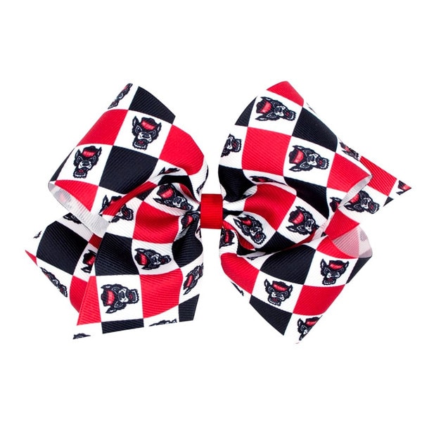 Hair Bow Checkerboard Grosgrain